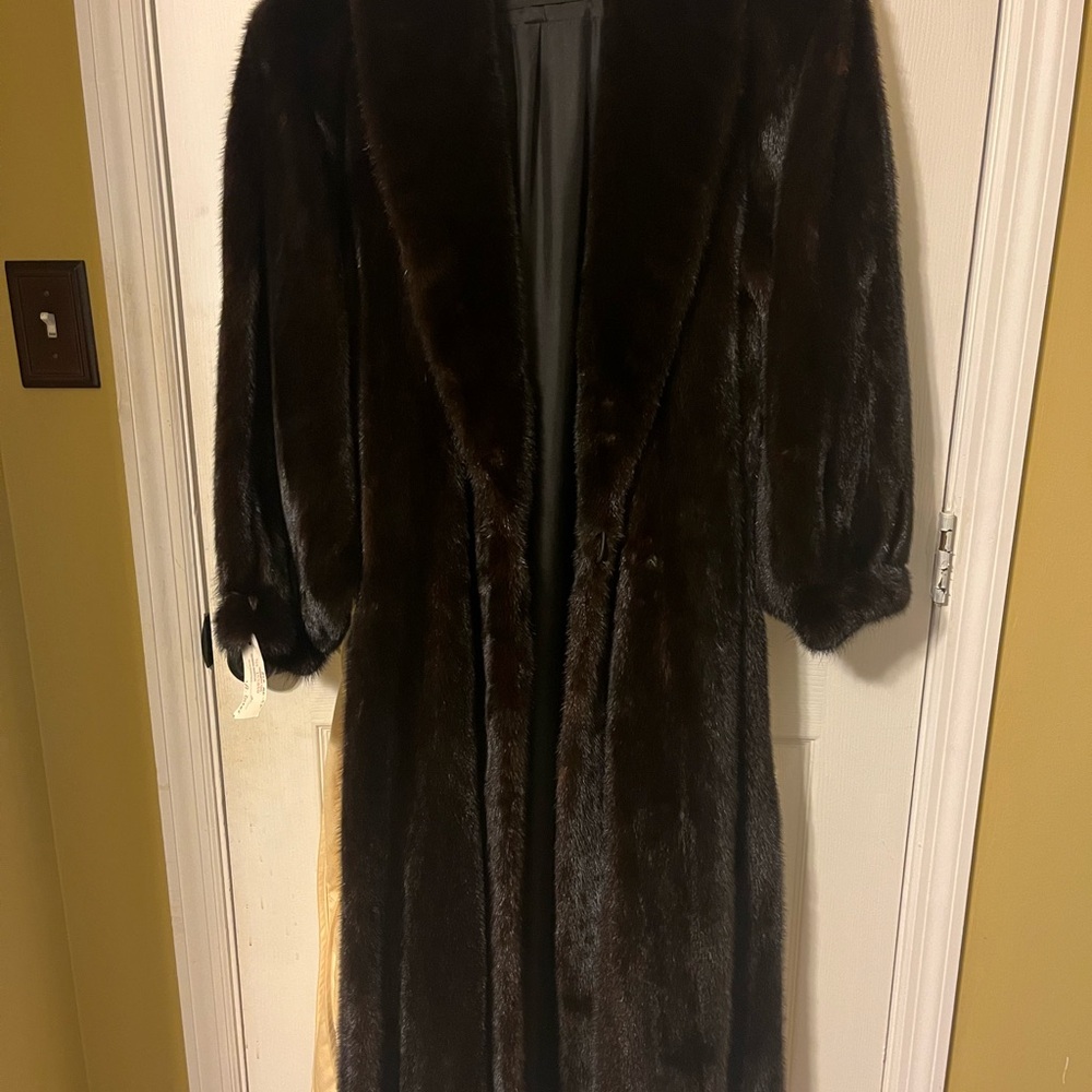 Black Ranch full length mink coat by Deanfield London